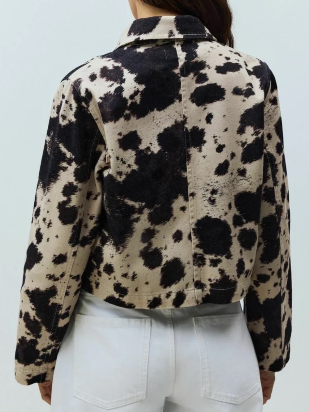 NEXT cow print denim jacket size 10 - Picture 2 of 7